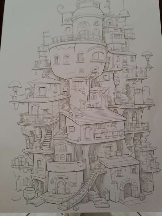 Adult Colouring book The Enchanted Cottage