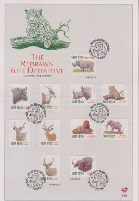 RSA redrawn 6th definitive issue on two first day cards