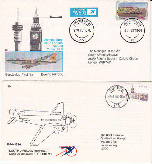 South African Airways two fine covers