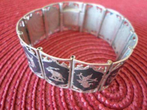 GORGEOUS!!!! LARGE VINTAGE SIAM STERLING SILVER BRACELET CIRCA 1930's 165 X 23mm 32.5gr