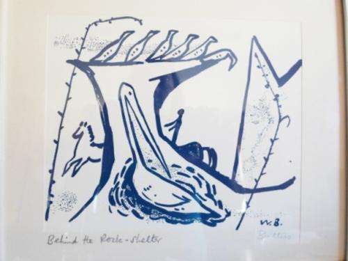 WOW!!! WALTER BATTISS LITOGRAPH TITLED " BEHIND THE ROCK SHELTER" 175 X 145mm  VALUE R3500