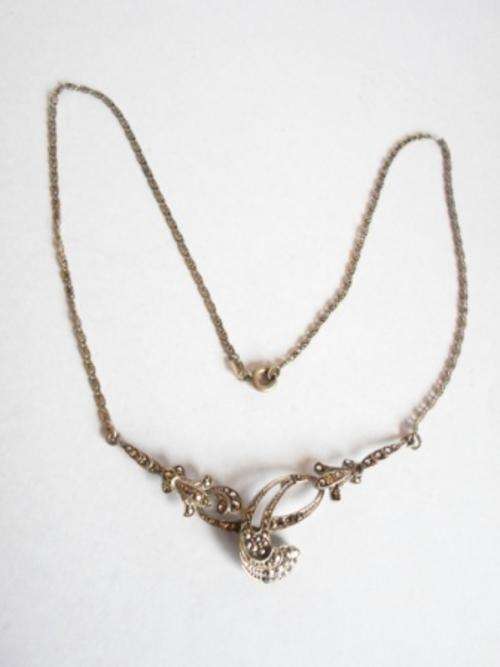 BEAUTIFUL!! VINTAGE STERLING SILVER & MARCASITE NECKLACE, WOW!! WOW!!