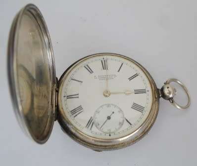 WOW!! 1883 BIRMINGHAM SILVER E. BURMESTER CAPE TOWN POCKET WATCH WORKING VALUE R2500