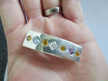 WOW!! HUGE STERLING SILVER PENDANT WITH STONES AMAZING DESIGN  25,0g WOW!!
