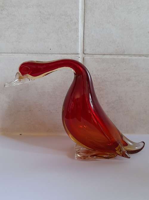 Gorgeous vintage murano glass duck figure Value R550