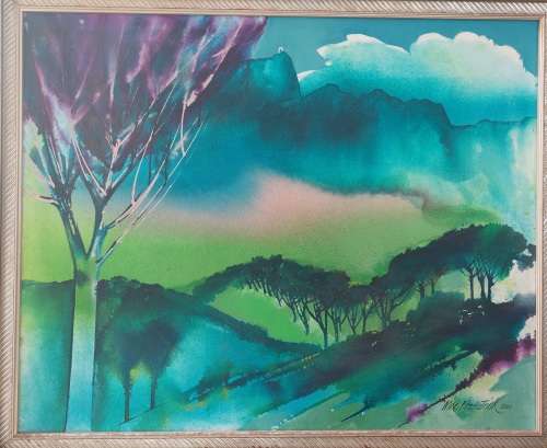 Rare!! Large Mike Fitzpatrick cape scene oil on canvas 940 x 760mm Value R15000