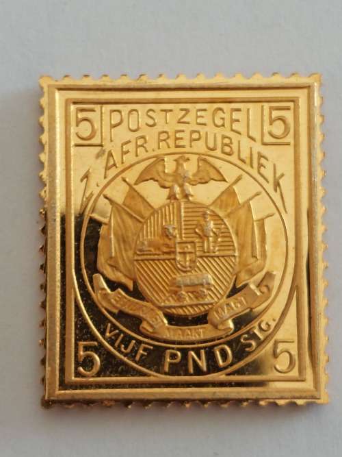 Wow!! Z.A.R gold plated sterling silver replica stamp 10,0g stunning!!