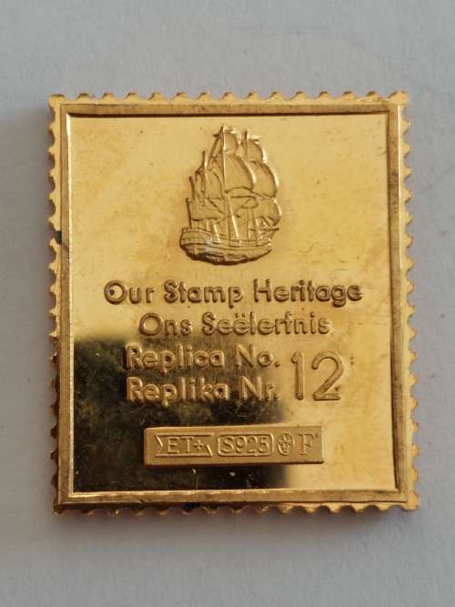 Wow!! Z.A.R gold plated sterling silver replica stamp 10,0g stunning!!