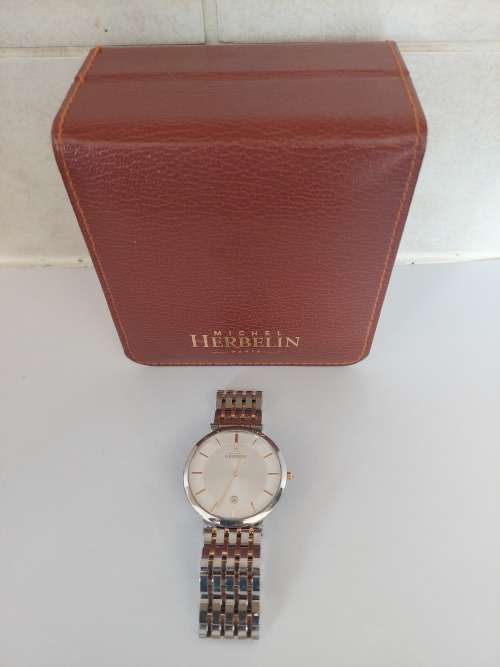 Amazing!! Michel Herbelin 414 men`s quartz watch with box and book Value R9500