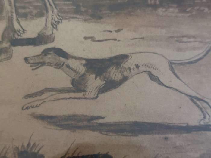 Rare!! Early 19th century fox hunting ink sketch circa 1830`s Value R3500