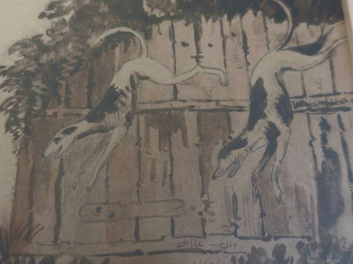 Rare!! Early 19th century fox hunting ink sketch circa 1830`s Value R3500