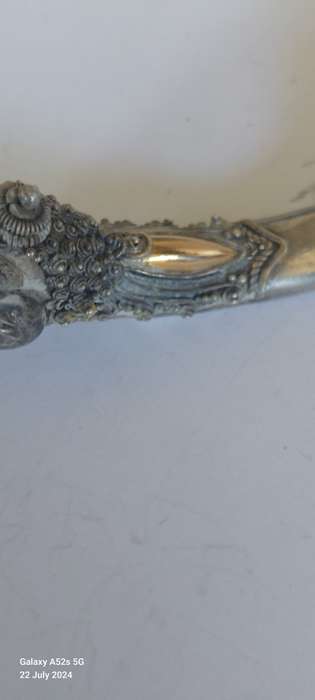 Exquisite vintage oriental sterling silver dragon cigarette holder 7.6g