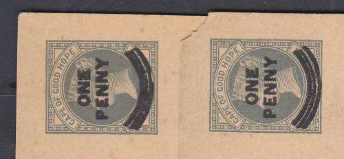 B181220 DOUBLE OVERPRINT Cape of Good Hope MINT RARE second card included as a comparison
