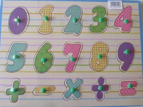 Educational Wooden Puzzle - NUMBERS - Great quality, bright and colourfull !