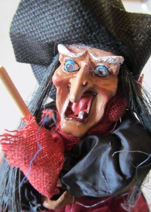 Ugly Witch on broom