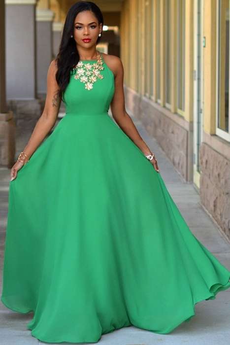 *DIVA RANGE* Green Crisscross Back Maxi Dress