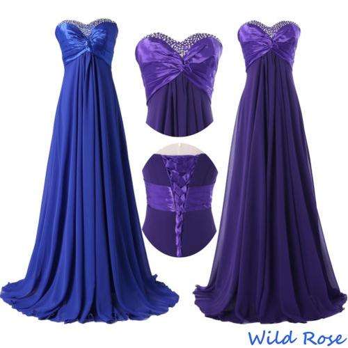 Blue or Purple Bridesmaid/Party Dress - SET SIZES - FREE SHIPPING!