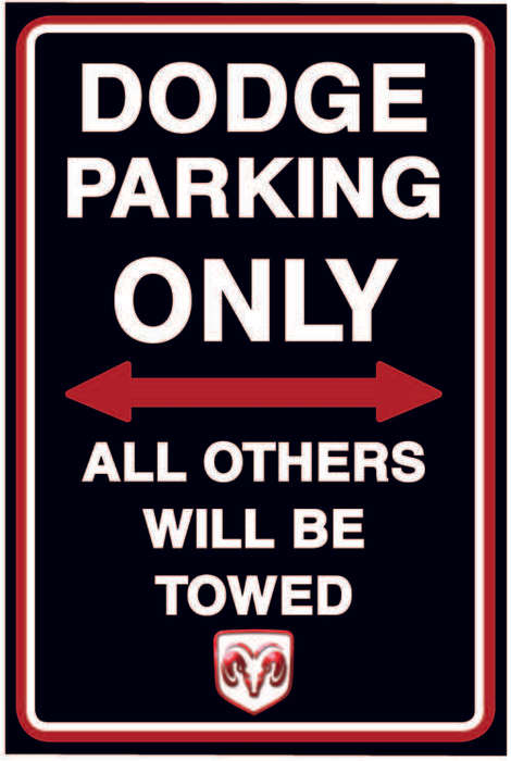 Dodge Parking Only - Portrait - Classic Metal Sign