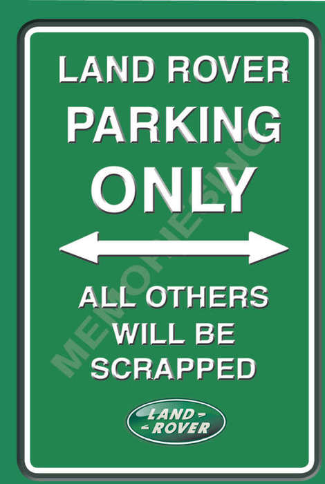 Land Rover Parking Only - Portrait - Classic Metal Sign