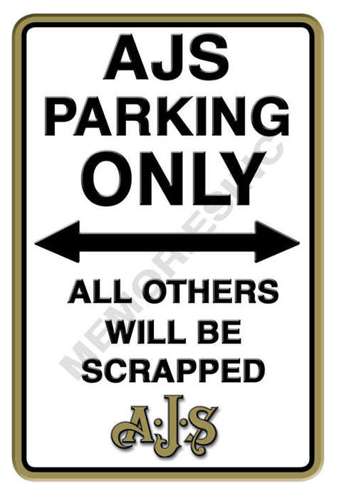 AJS Parking Only - Portrait - Metal Sign