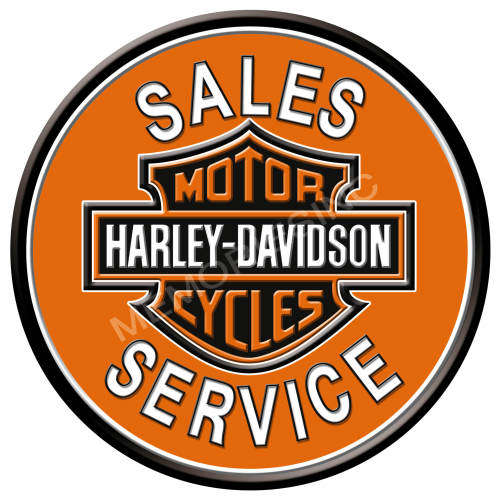 Harley Sales Service - Round Classic Metal Sign