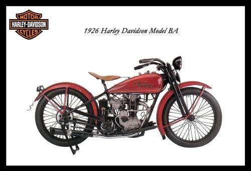 Harley Davidson Vintage Model BA (1926) - Classic Metal Sign