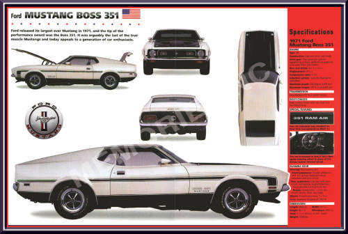 Mustang Boss 351 (71) - Classic Metal Sign