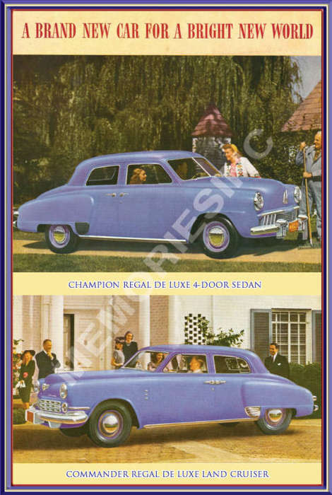 Studebaker Champion 4 Door (40's) - Landscape - Classic Metal Sign