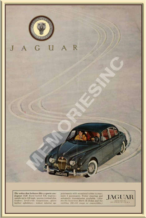 Jaguar 3.8s (60's) - Classic Metal Sign