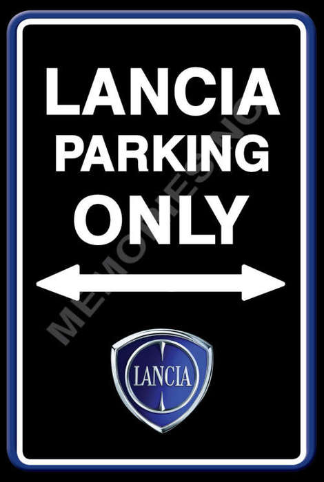 Lancia Parking Only - Portrait - Metal Sign