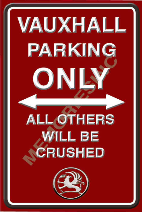 Vauxhall Parking Only - Portrait - Metal Sign