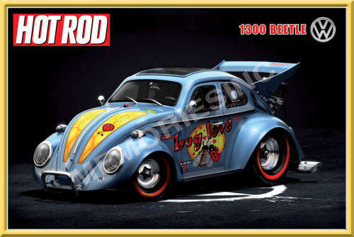 Hot Rod - Beetle - Classic Metal Sign