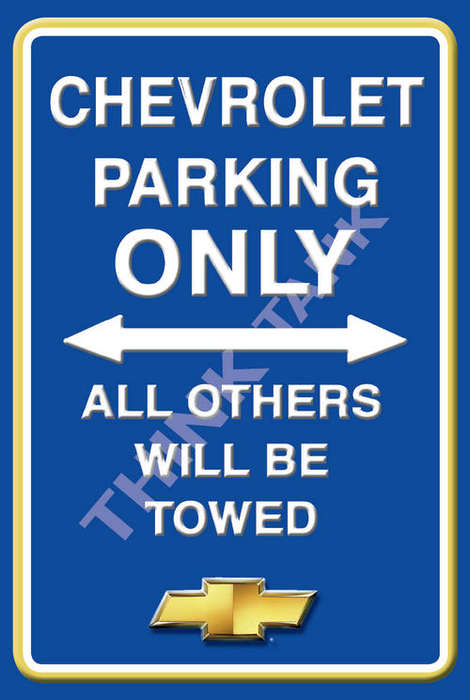 Chevrolet Parking Only - Portrait - Classic Metal Sign