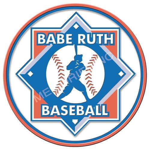 Babe Ruth Baseball Round Metal Sign