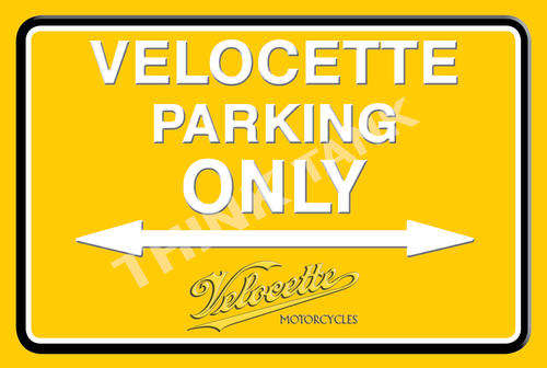 Velocette Parking Only - Landscape - Classic Metal Sign
