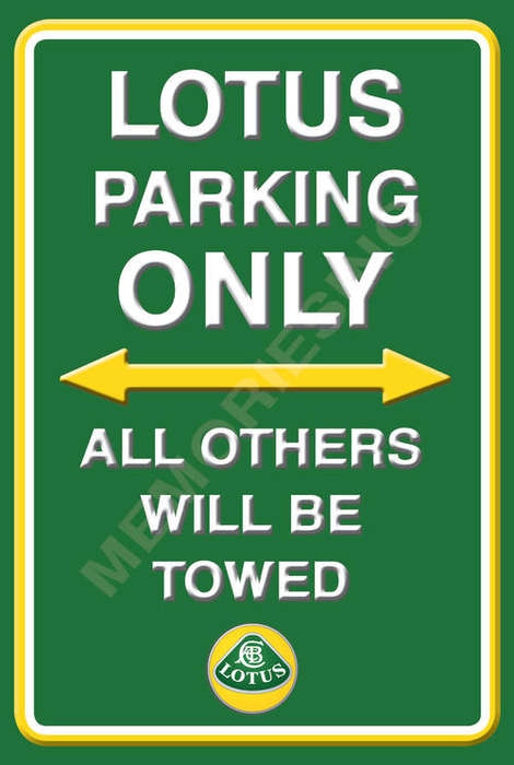 Lotus Parking Only - Portrait - Metal Sign