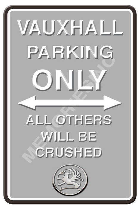Vauxhall Parking Only - Portrait - Metal Sign