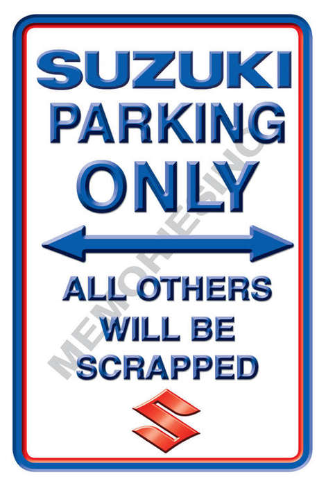Suzuki Parking Only - Portrait - Metal Sign