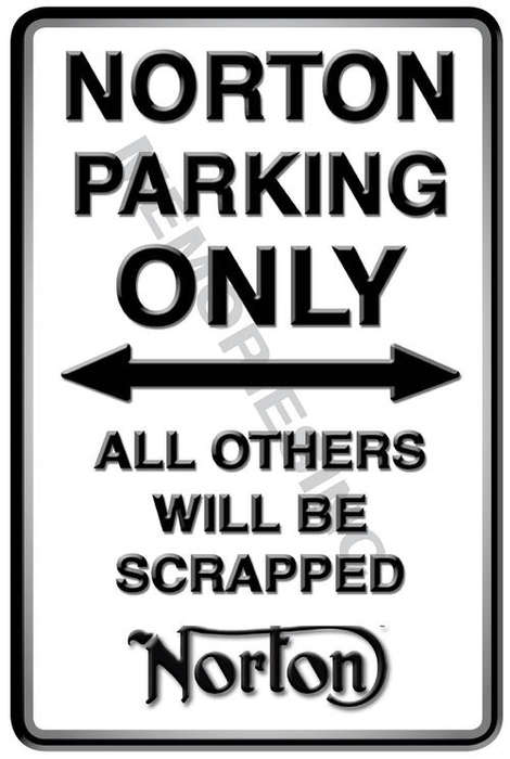 Norton Parking Only - Portrait - Metal Sign