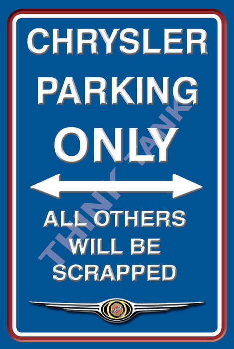 Chrysler Parking Only - Portrait - Metal Sign
