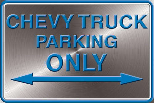 Chevy Truck Parking Only - Landscape Classic Metal Sign