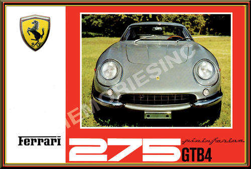 Ferrari 275 GTB4 - Classic Metal Sign