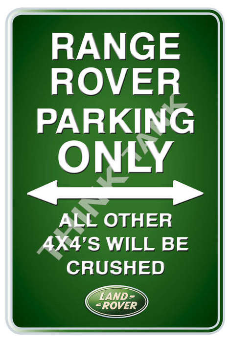 Range Rover Parking Only Metal Sign - Portrait