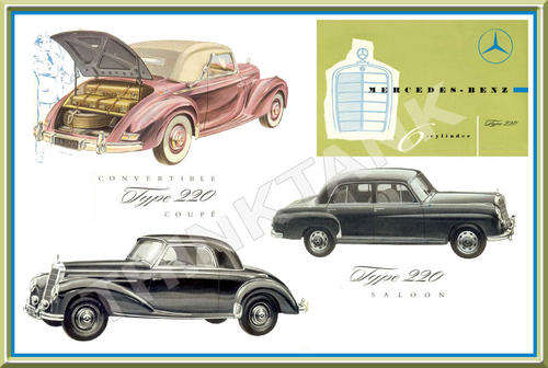 Mercedes 220 Collage (1950s) Metal Sign