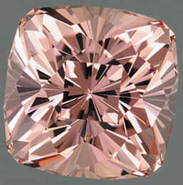 Morganite Nano (Lab Created), 8mm Cushion cut  Gem. BOBMOC8