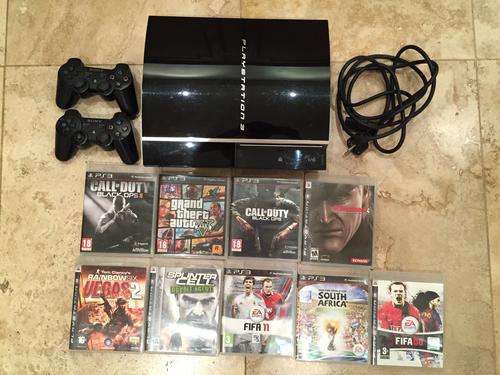 Playstation 3 + 2 remotes + 9 games