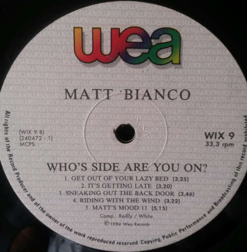 Matt Bianco - Whose Side Are You On 1984 Vinyl LP SA