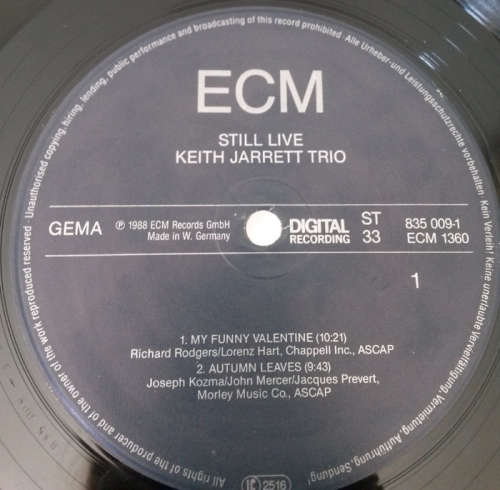 Keith Jarrett Trio - Still Live 1988 Vinyl DOUBLE LP Germany