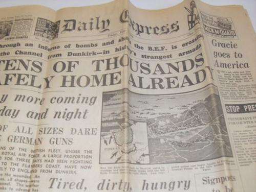 Wartime Newspaper - Daily Express - 31 May 1940