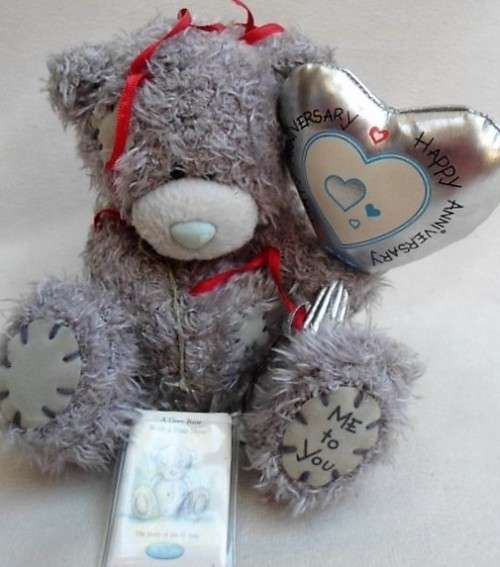 CUTE TATTY TEDDY (ME TO YOU) HOLDING HIS BALLOON AND WITH A LITTLE BOOK 'THE STORY OF ME TO YOU'